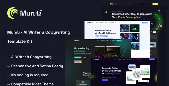 MunAi AI Writer Elementor Template Kit