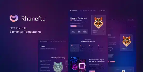Rhanefty NFT Portfolio Elementor Template Kit