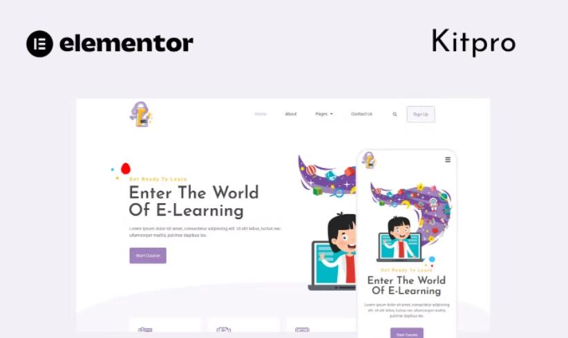 Tutturu E-Learning Service Elementor Template