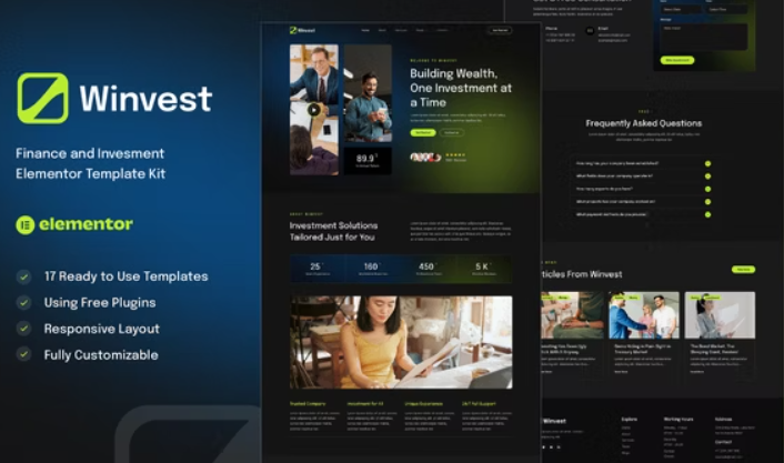 Winvest – Finance & Investment Elementor Template