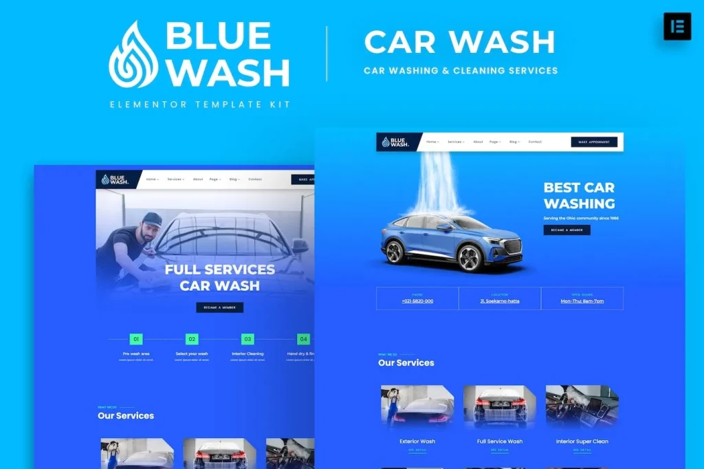 Bluewash – Car Washing & Cleaning Services Template