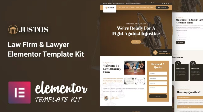 Justos – Law Firm & Lawyer Elementor Template