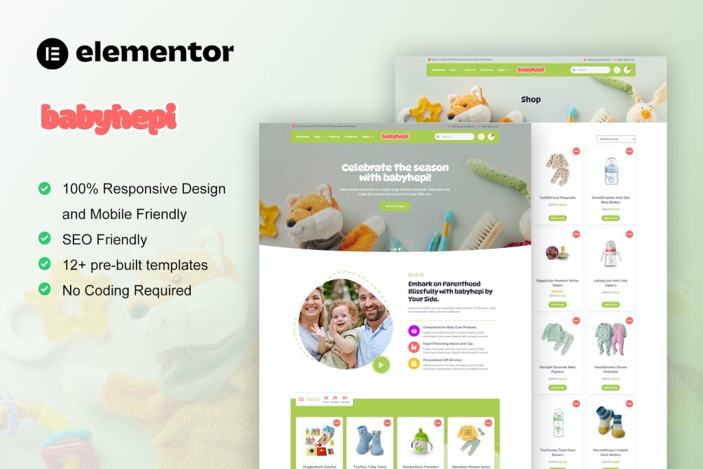 BabyHepi – Kids Store & Baby Shop Elementor Template