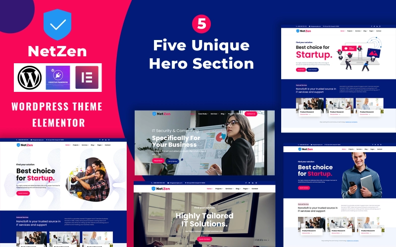 Netzen – Consulting, IT, Business WordPress Elementor Theme WordPress Theme