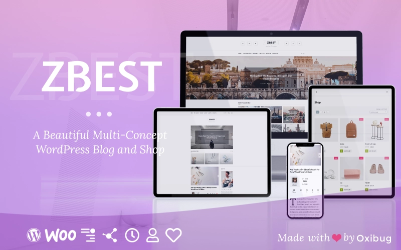 ZBest – Multi-Concept WordPress Blog Theme and Shop for Writers and Bloggers WordPress Theme