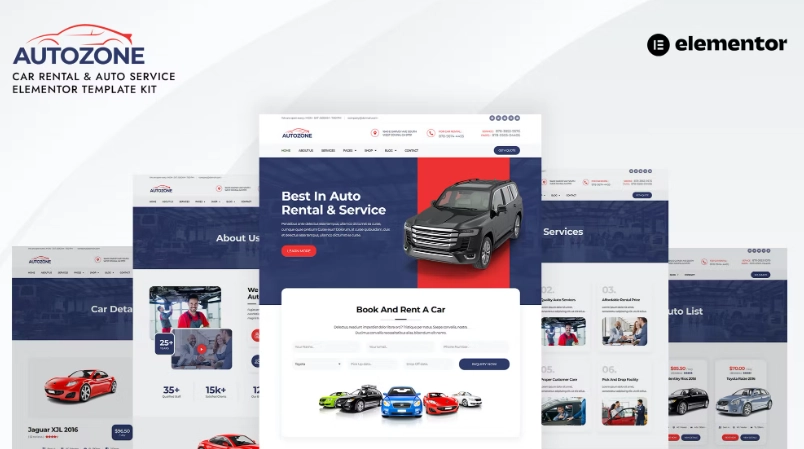 Autozone – Car Rental & Auto Service Elementor Template