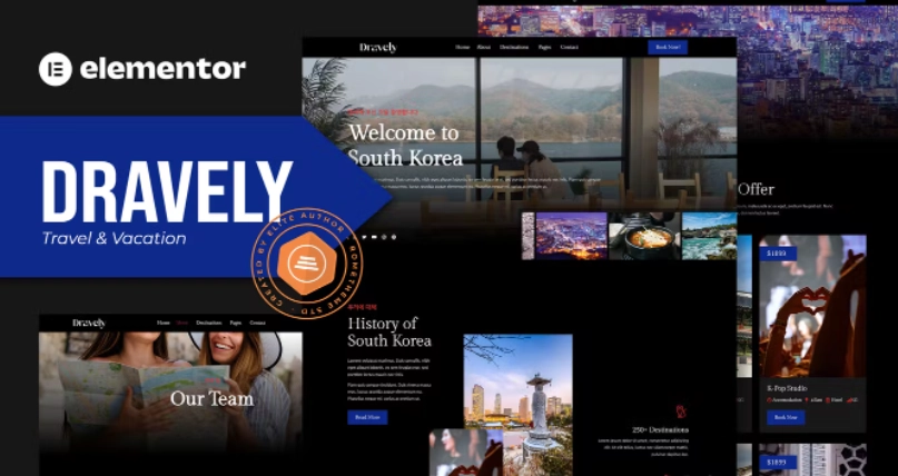 Dravely – Travel & Vacation Elementor Template