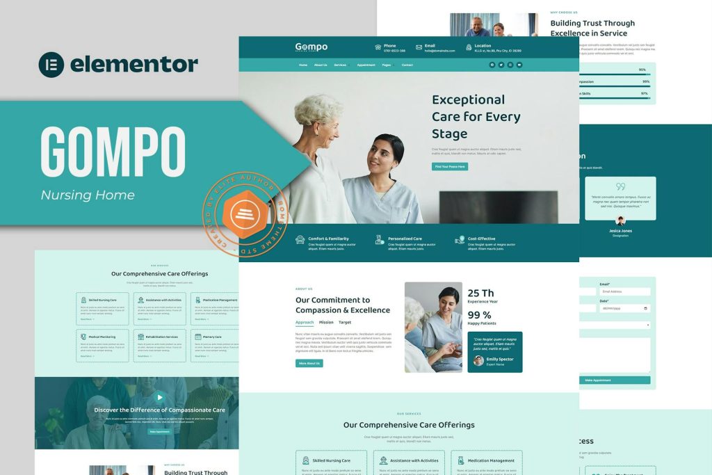Gompo – Nursing Home Elementor Template