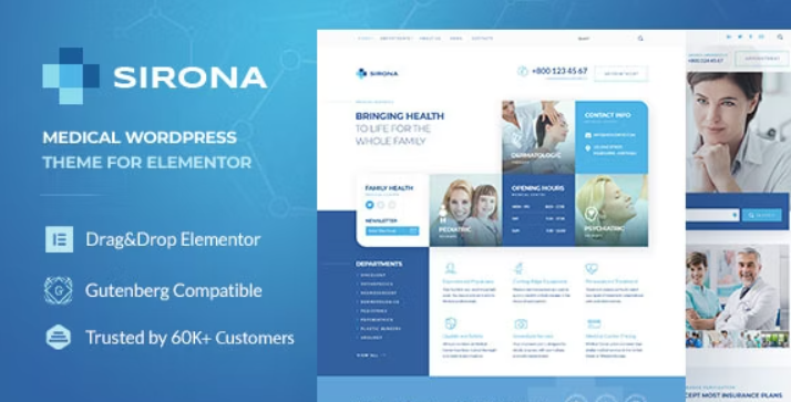 Sirona – Health & Medical Clinic WordPress Theme