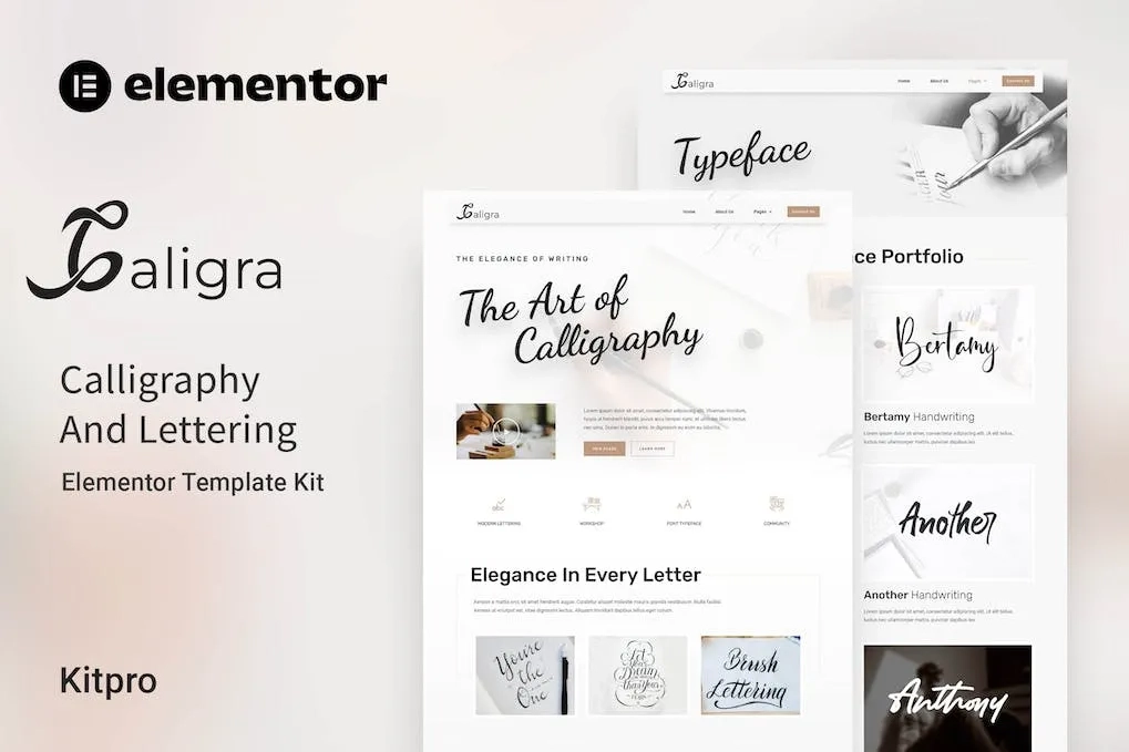 Caligra – Calligraphy & Lettering Elementor Template