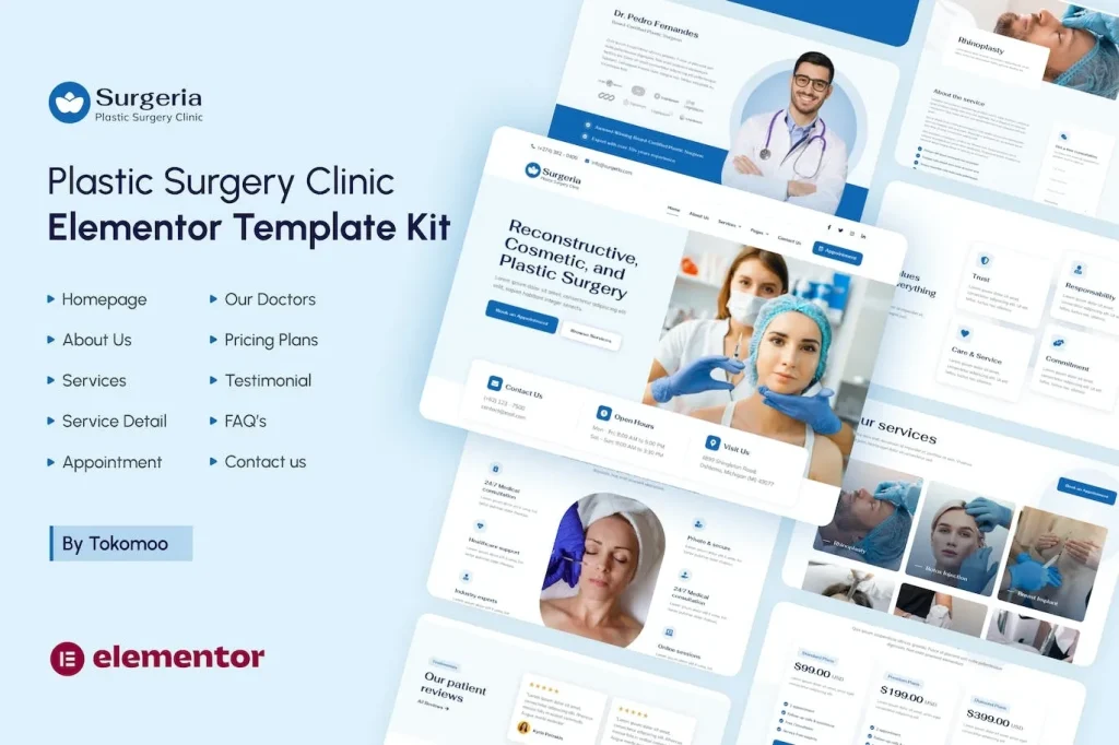 Surgeria – Plastic Surgery Clinic Elementor Template