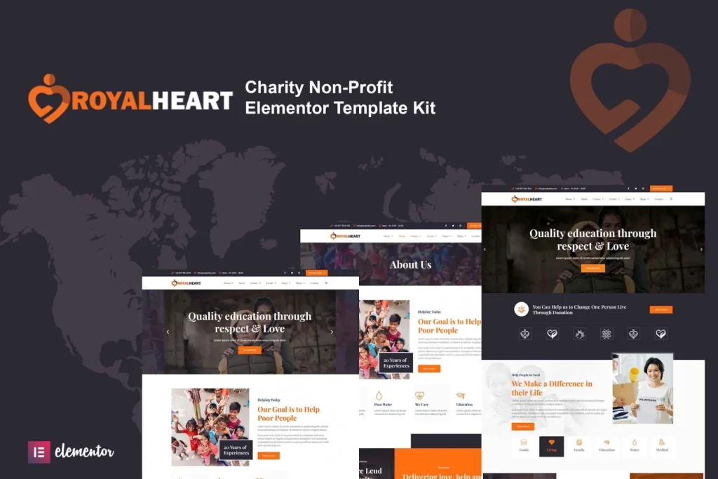 Royalheart – Nonprofit Charity Elementor Template