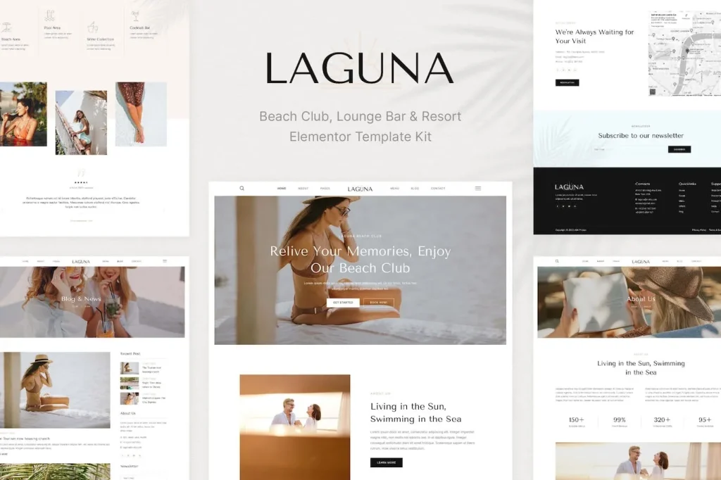 Laguna – Beach Club Lounge Bar & Resort Elementor Template