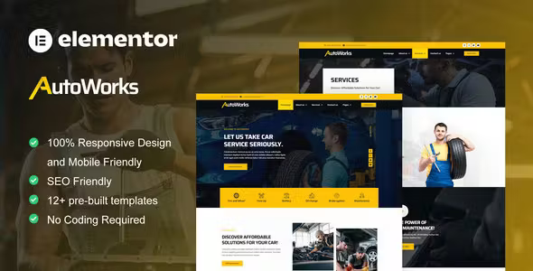 AutoWorks Car Repair Elementor Template Kit