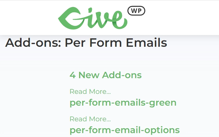 Give – Per Form Emails