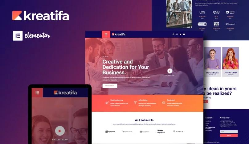 Kreatifa – Creative Digital Agency Elementor Template