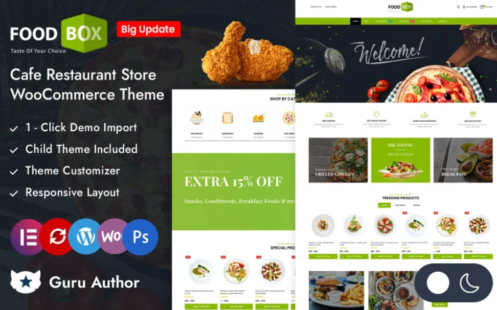 Food Box – Restaurant and Cafe Store Elementor WooCommerce Responsive Theme