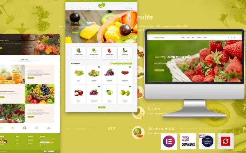 Fruits Store – The Elementor Fruits WordPress theme WordPress Theme