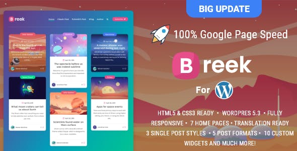 Breek Minimal Masonry WordPress Theme