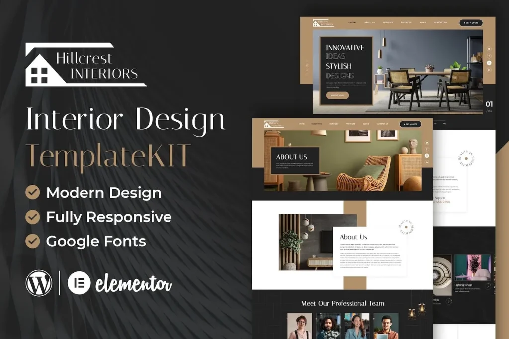 Hillcrest – Interior Design Elementor Template
