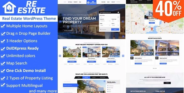 ReEstate – Real Estate with MLS IDX Listing Realtor Theme