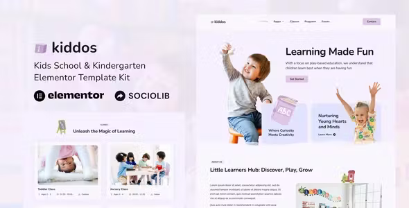 Kiddos Kindergarten Elementor Template Kit