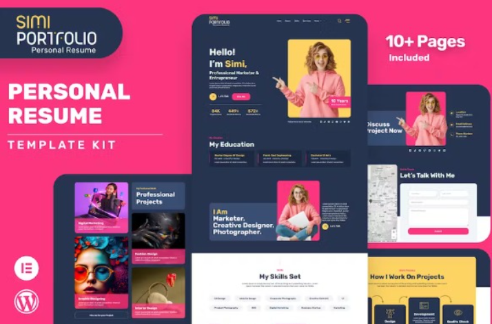 Simi – Personal Portfolio & Resume Elementor Template