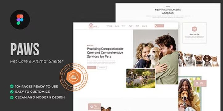 Paws – Pet Care and Animal Shelter Elementor Template