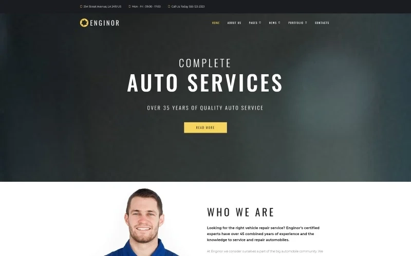 Enginor – Eye-catching Car Tuning Service WordPress Theme