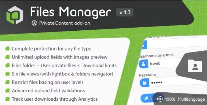 PrivateContent – Files Manager add-on