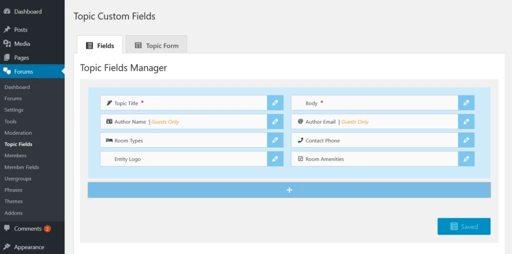 wpForo – Topic Custom Fields