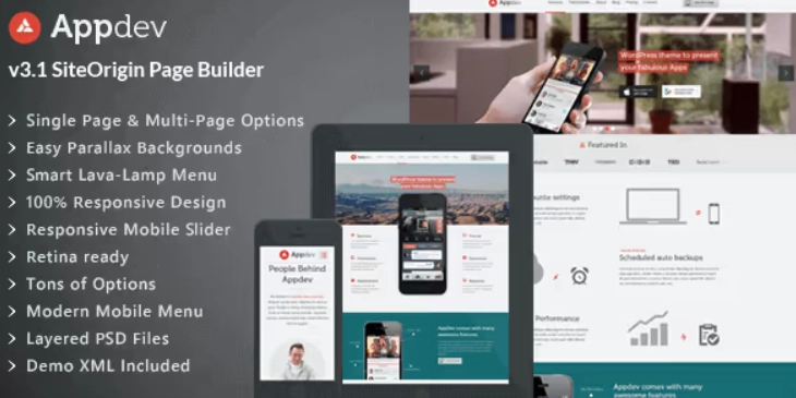 Appdev – Mobile App Showcase WordPress Theme