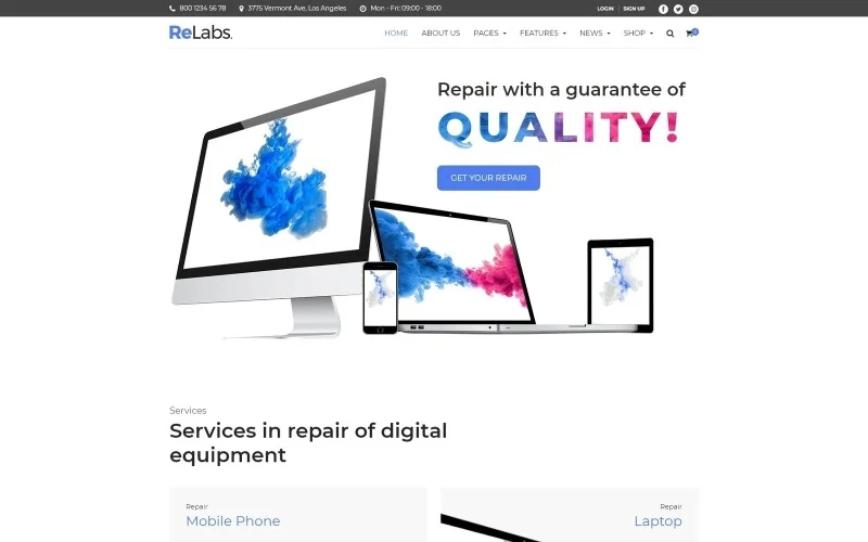 ReLabs – Computer Repair WordPress Theme