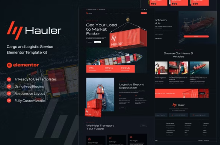 Hauler – Cargo & Logistic Elementor Template