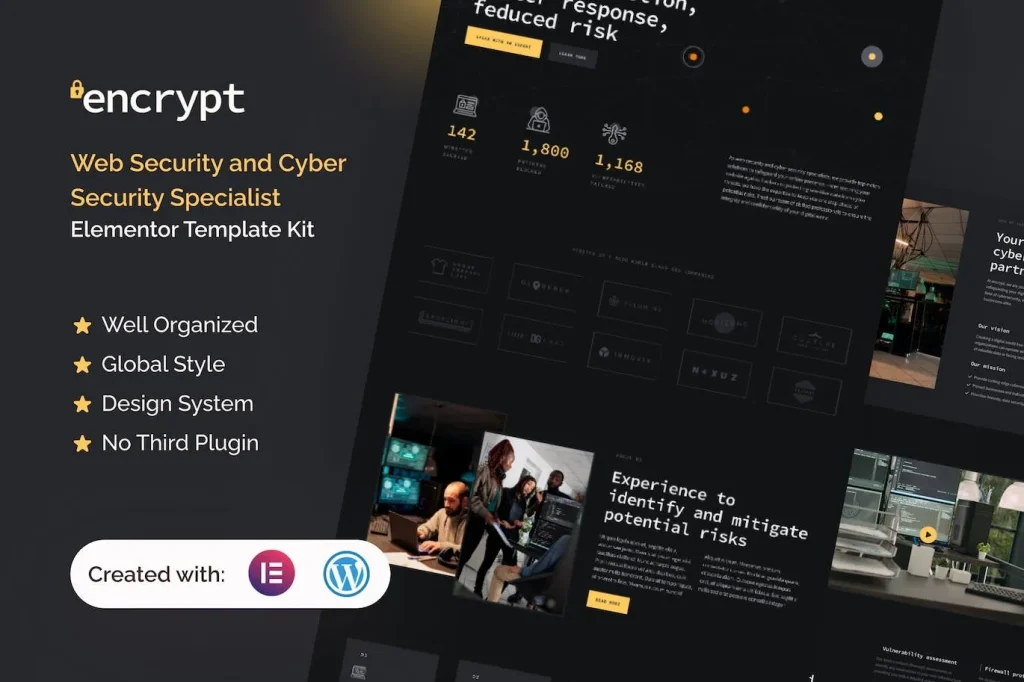 Encrypt – Cyber Security Specialist Elementor Pro Template