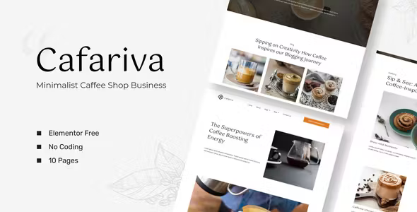 Cafariva Minimalist Cafe Elementor Template Kit