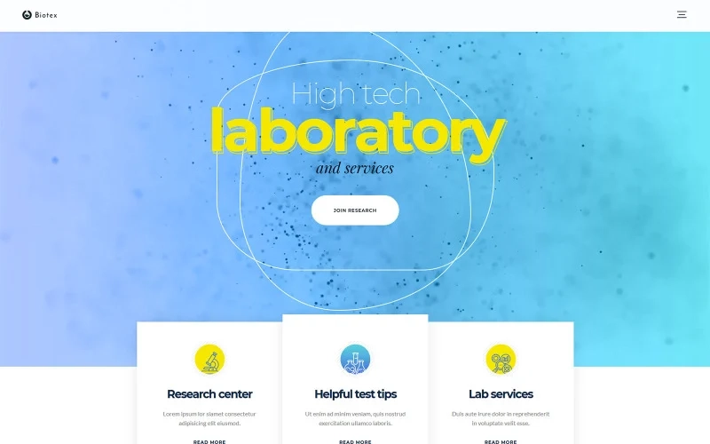 Biotex – Medical Laboratory WordPress Theme