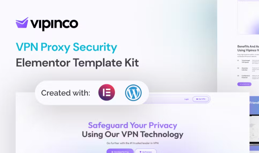 Vipinco – VPN Proxy Security Elementor Pro Template