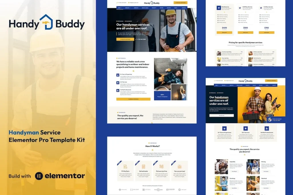 Handy Buddy – Handyman Services Elementor Pro Template