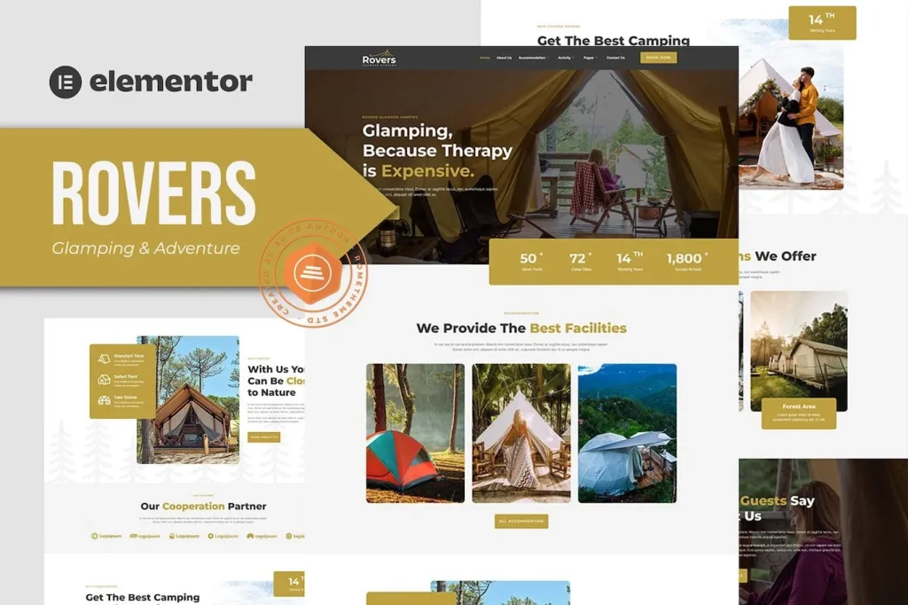 Rovers – Glamour Camping & Adventure Elementor Template