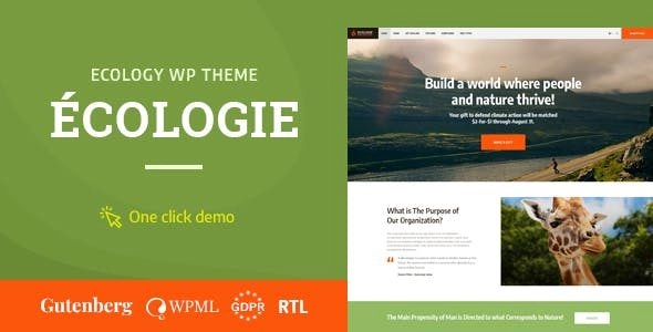 Ecologie – Environmental & Ecology WordPress Theme