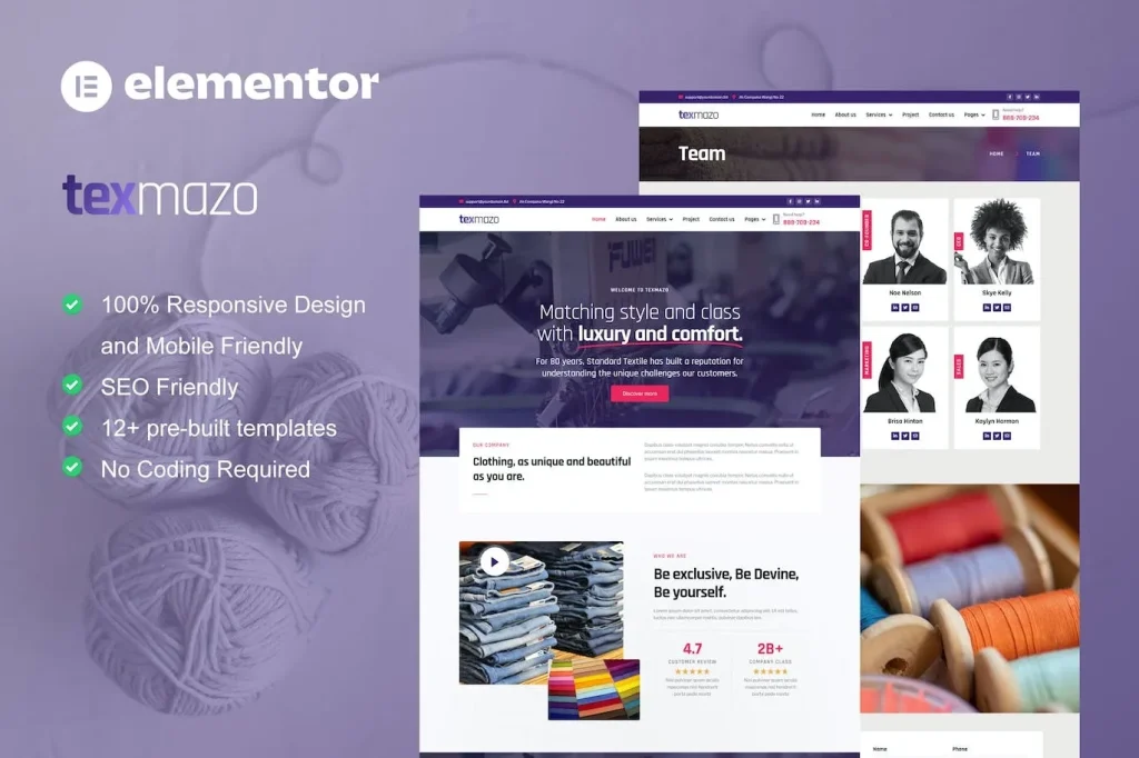 Texmazo – Textile & Garment Industry Elementor Template