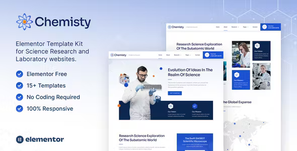 Chemisty Science and Laboratory Elementor Template Kit