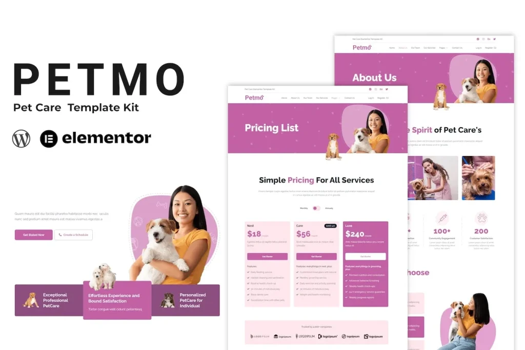 Petmo – Pet Care Elementor Template