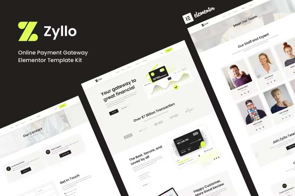 Zyllo – Online Payment Gateway Elementor Template