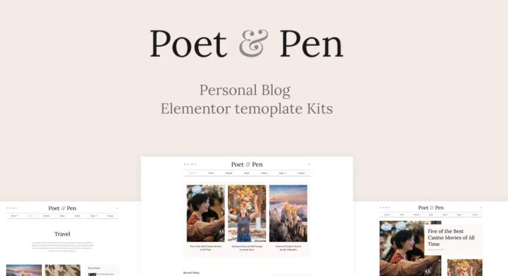 Poet & Pen – Personal Blog Elementor Template