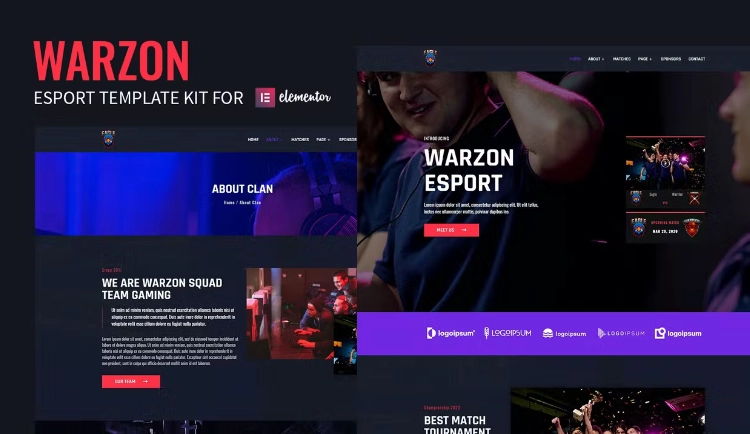Warzon – Esports Gaming Elementor Template