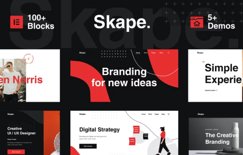 Skape – Creative Digital Agency Business Elementor Template