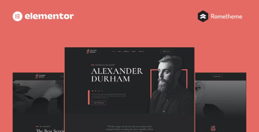 Alexander Durham – Portfolio Photography Elementor Pro Full Site Template