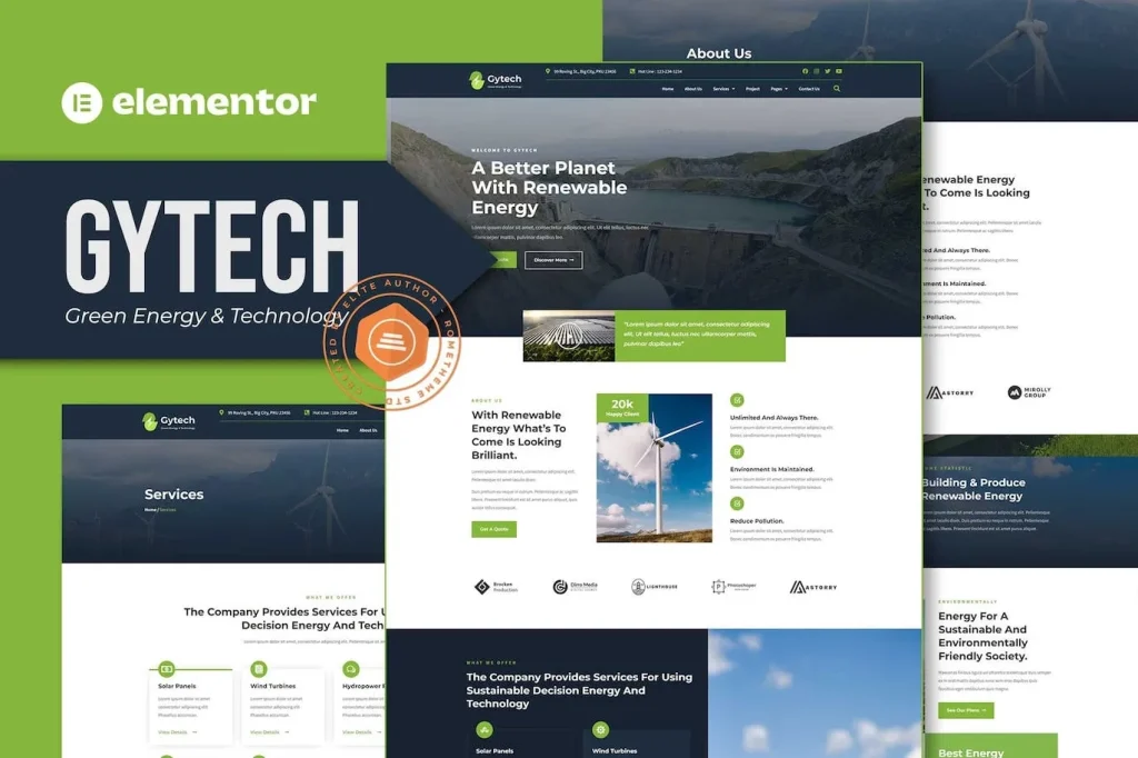 Gytech – Green Energy & Technology Elementor Pro Template